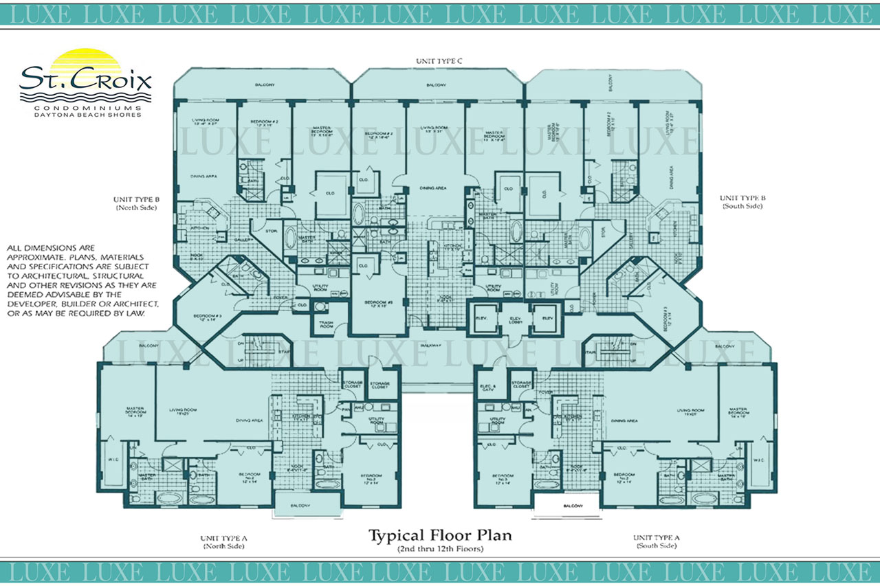 St Croix Condo Building Layout - 3145 S Atlantic Ave - St Croix Floor Plans Daytona Beach Shores - The LUXE Group 386.299.4043